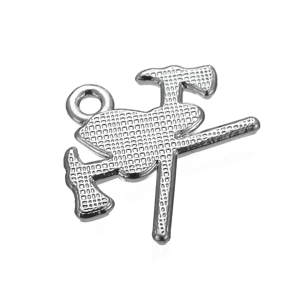 LIKGREAT 20pcs/lot Metal Firefighter Axes and Helmet Protect Pendant Fire Dept Charms for Jewelry Making | Украшения и аксессуары