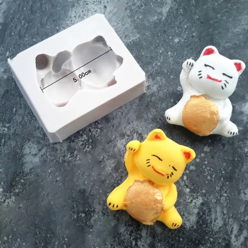 Lucky Fortune Cat Силиконовые помадные формы для украшения торта бытовой выпечки