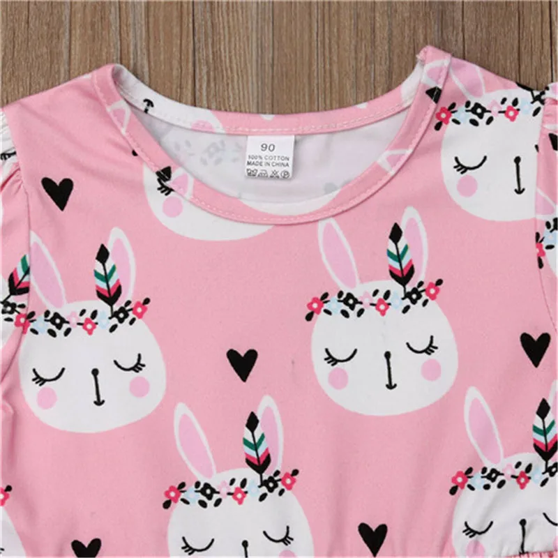 Summer Toddler Kids Girls Easter Dress Clothes Bunny Floral Party Pageant Tutu Dresses For Cotton O-neck | Детская одежда и обувь