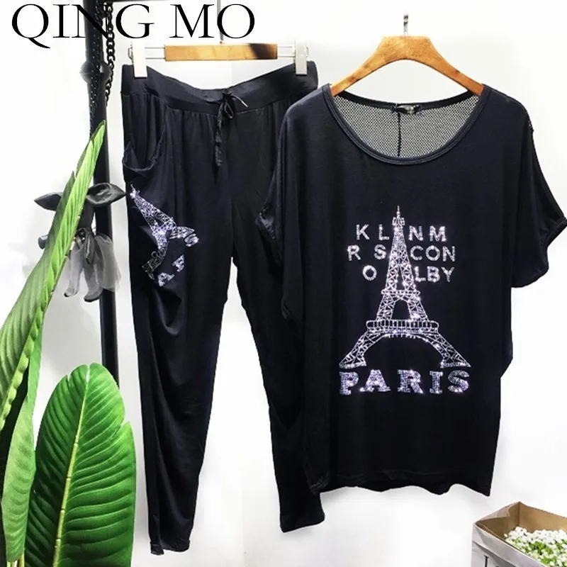 QING MO купальные костюмы с принтами женские горячие для репетиций Летние черные