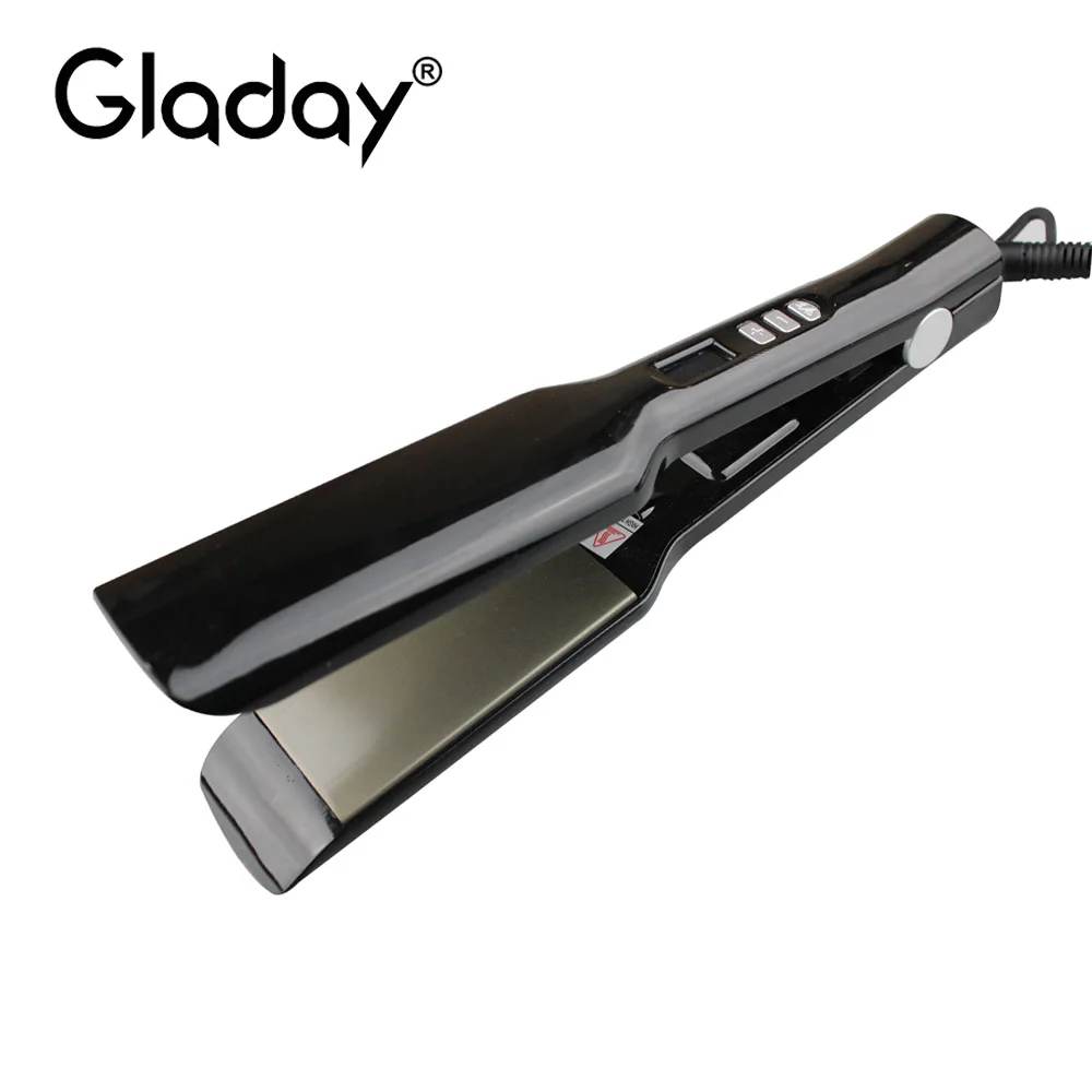 Профессиональный выпрямитель волос Gladay с ЖК дисплеем нанотитановый для