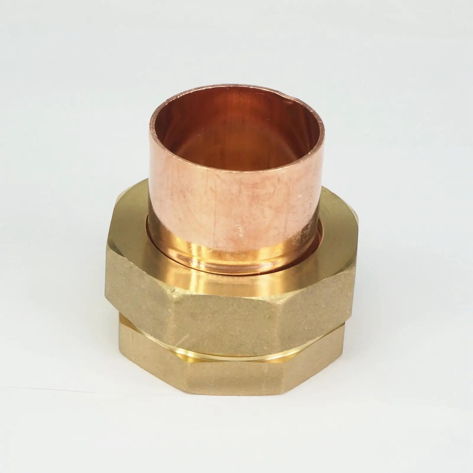 

1-1/2" BSP Female Thread x 42mm Inner Diameter Brass Socket Union to Copper End Feed Pipe Fitting for water gas oil