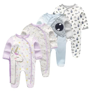 Комбинезон детский с единорогом, 1-2 шт., для девочек, хлопковый