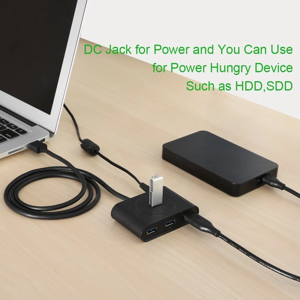 USB 3 0 концентратор 4 порта данных порт способный супер скорость для MacBook Air Mac Mini iMac