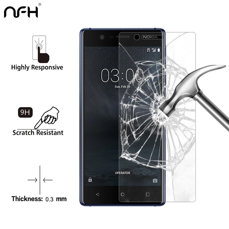 Ультратонкое тонкое закаленное стекло для Nokia 3 прозрачная защитная пленка HD