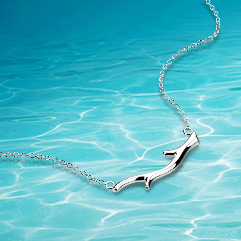 

Exquisite Branches pendants Popular 925 Sterling Silver Creative Jewelry Not allergic Personality simple Pendants Necklace