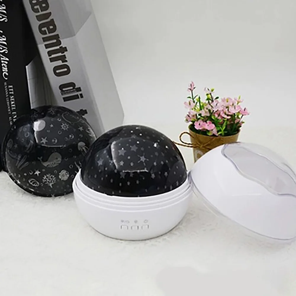 LED вращающийся Ночник проектор мини Новинка квадратная лампа для спальни ребенка