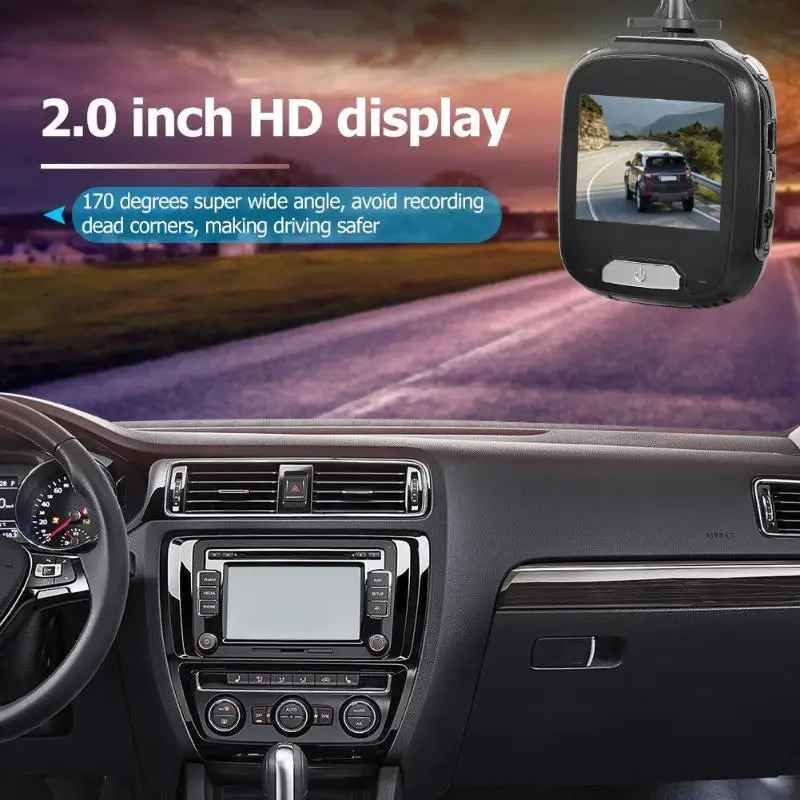 VODOOL H08 Mini 2 дюймов Видеорегистраторы для автомобилей Камера Full HD 1080P Двойной