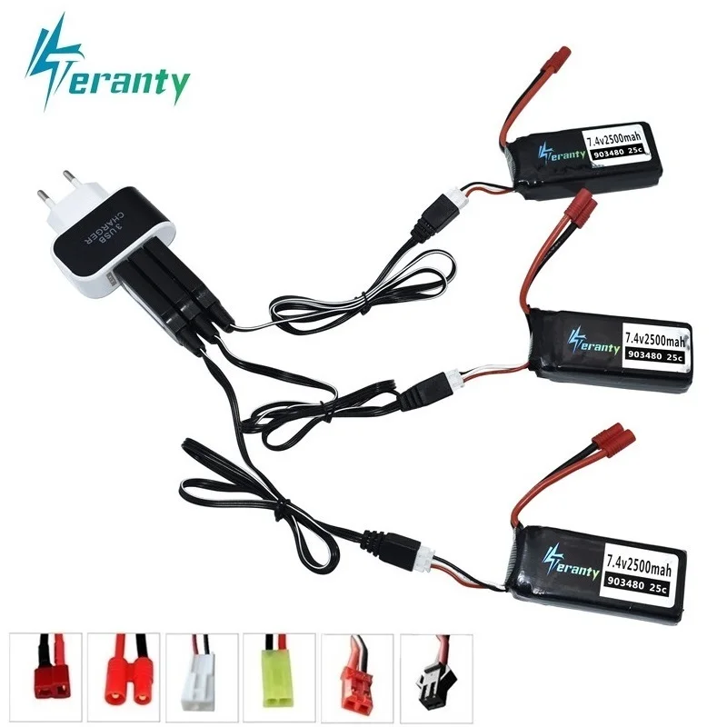 3 в 1 Зарядное устройство и 7 4 v 2500mAh литий полимерный Батарея для Syma X8C X8W X8G X8