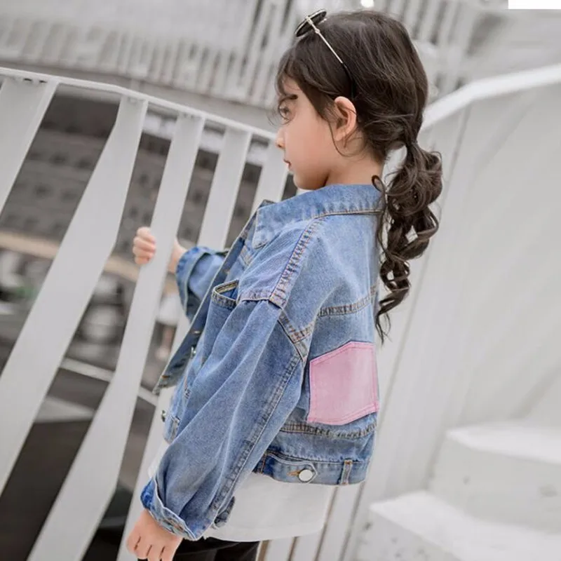 LILIGIRL новинка 2019 джинсовые куртки для девочек детская весенняя одежда