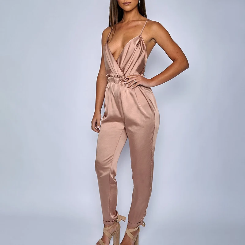 Dressmecb спагетти регулярные комбинезоны комбинезон для женщин Элегантные женские