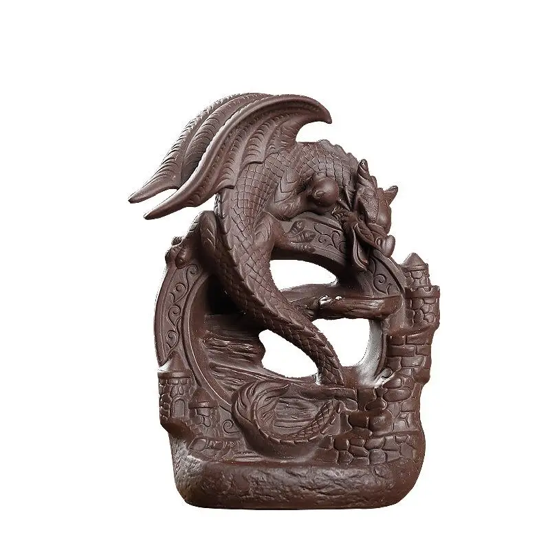 

Pterosaur Backflow Incense Burner Holder Smoke Waterfall Sticks Holder Porcelain Dragon Censer Use In Home Office Teahouse
