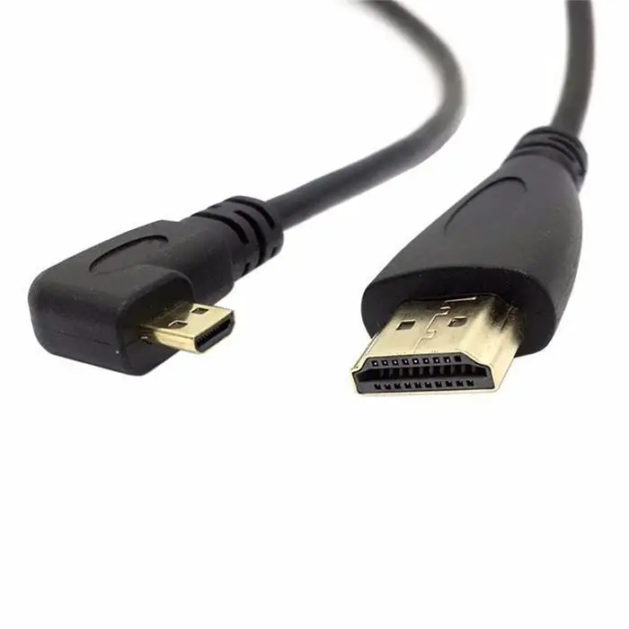 Left Angled 90D Micro HD to Male HDTV Cable for Cell Black Phone Tablet 0.5m | Электроника