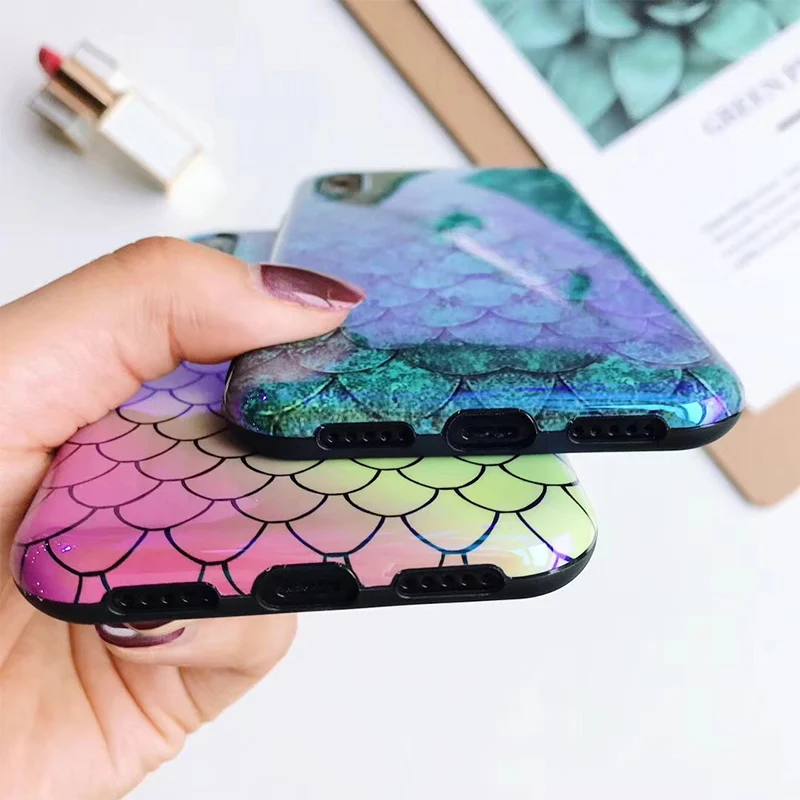 Лазерный чехол для iPhone XS XR Max X Blu Ray Fish модная мягкая задняя крышка из ТПУ 6 6S 7 8 Plus