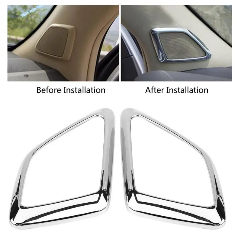 2 шт. серебристые хромированные накладки на Автомобильные колонки для Toyota Prado J150