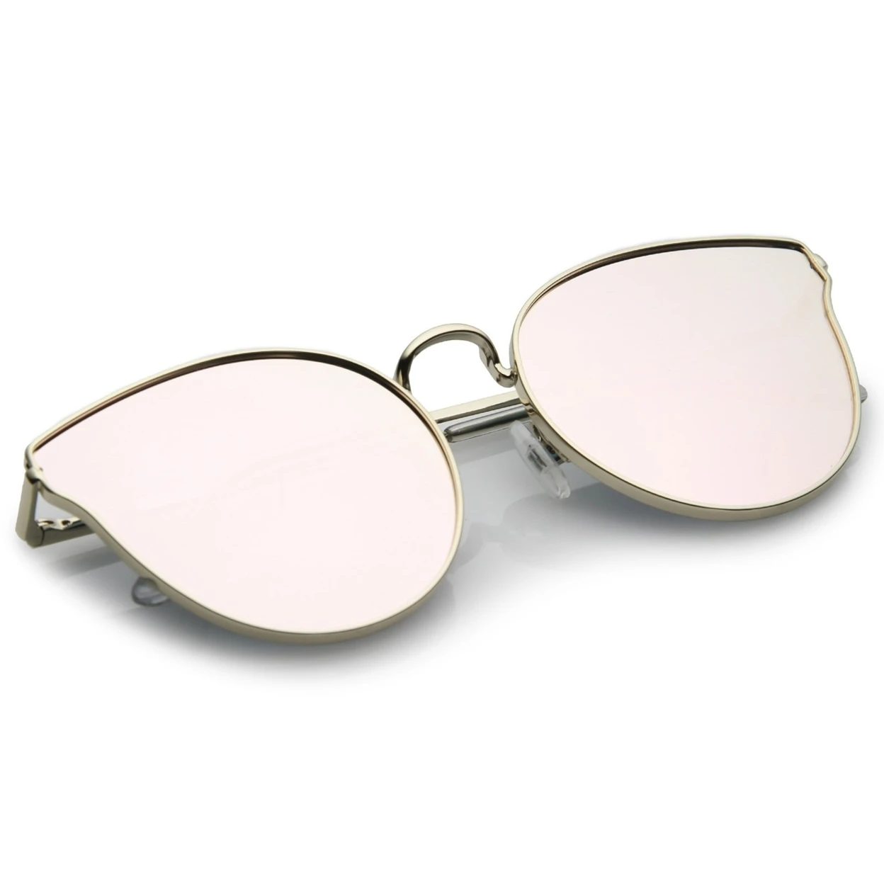 Премиум металлический кошачий глаз Sunglasse с тонкие руки и круглый цветное зеркало