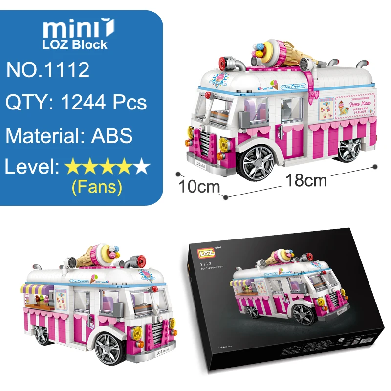 Loz игрушки конструктор мобильное мороженое хот дог грузовик игрушка для детей