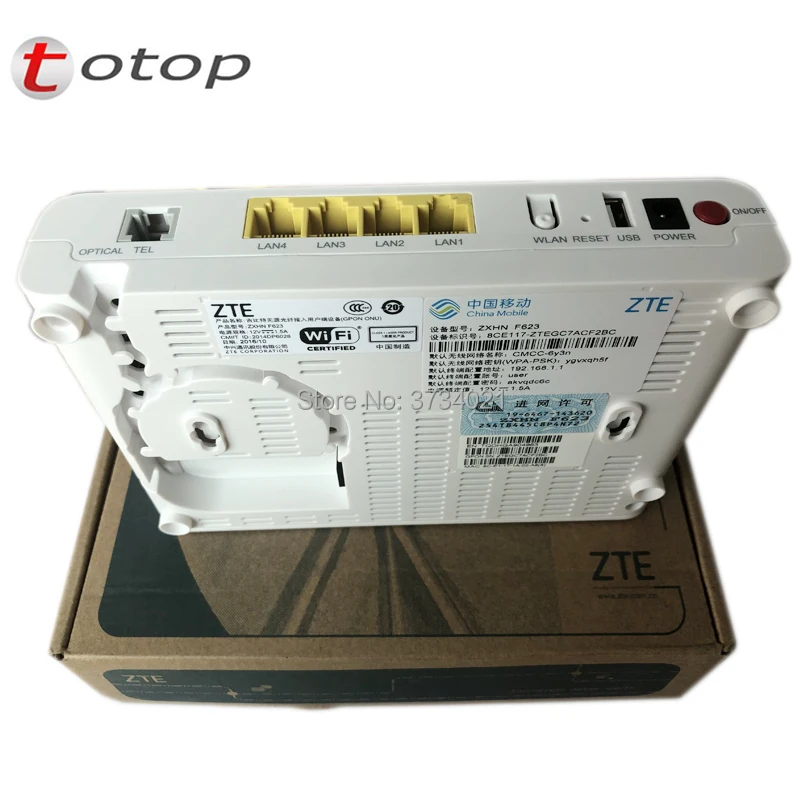 Высококачественный ZTE ZXHN F623 GPON ONU с 1GE + 3FE 1 голосовым управлением USD WIFI английская