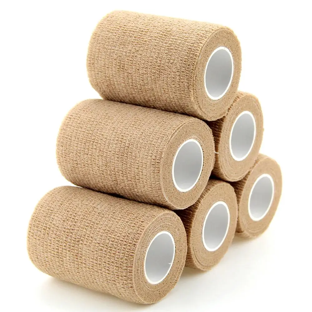 

6 Rolls 7.5cm Self Adhesive Bandage Nonwoven Bandage Sports Tape Breathable Muscle Wraps Medical Health Care 7.5cm*4.5m New