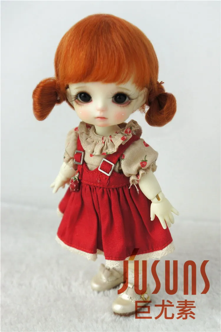 Волосы для куклы JD142 1/12 1/8 два пони BJD мохеровый парик Размер 3 4 дюйма 5 дюймов
