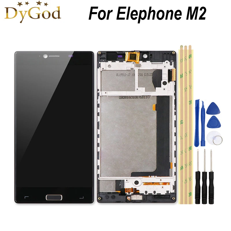 ЖК дисплей 5 дюйма для Elephone M2 и сенсорный экран с рамкой дигитайзером в сборе