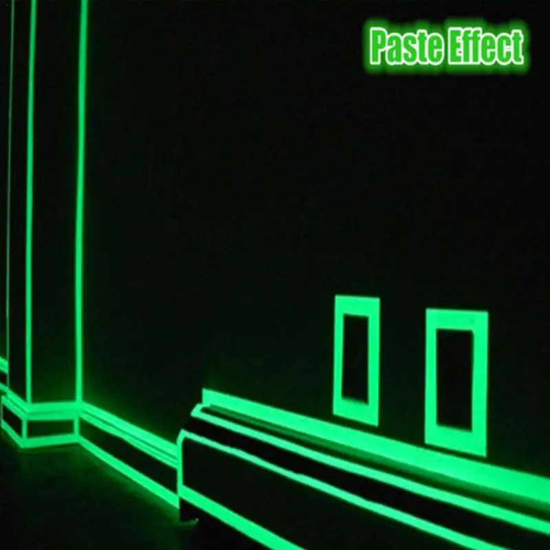 

New Furniture Decoration Luminous Wall Sticker Exit Passageway Warning Fluorescent Stripe Sticker Home Decoration Detachable