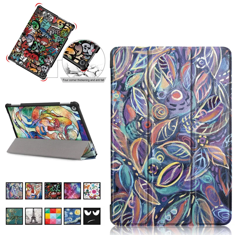 New 10.1 Inch For Huawei Mediapad M5 lite 10/M5 Smart Tablet Leather Case Magnetic Silk Texture Slip-resistant Protective Cover |