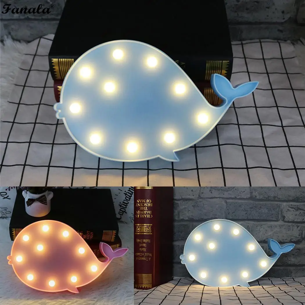 LED ночник Романтический Дельфин Форма настенный светильник домашний декор стола