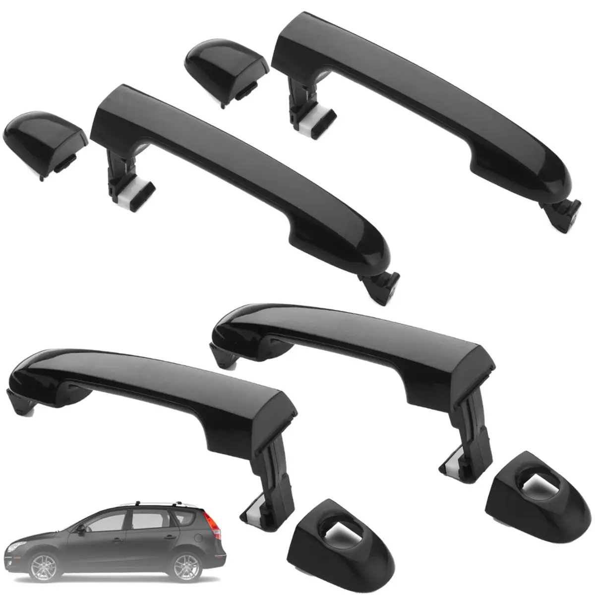 Чехлы на передние и задние ручки для Hyundai Elantra 2007 2008 2009 2010 2011 4 комплекта|Внешние