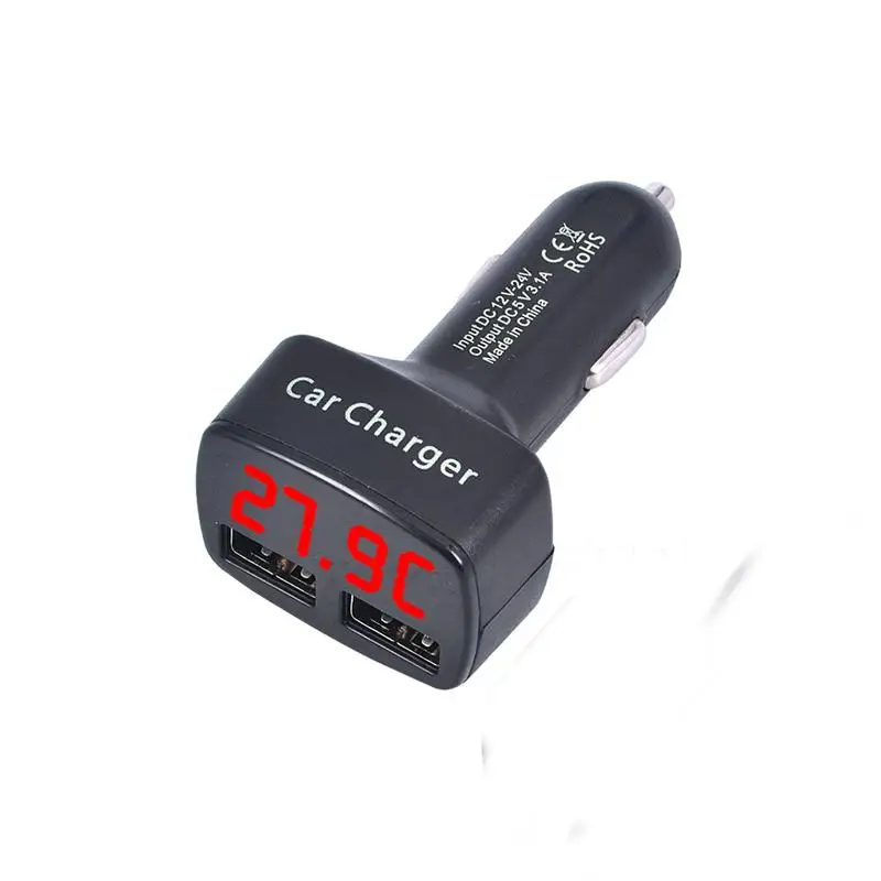 

USB Car Charger DC 5V 3.1A Universal with Voltage/temperature/Current Meter Tester Adapter Digital LED Display r20