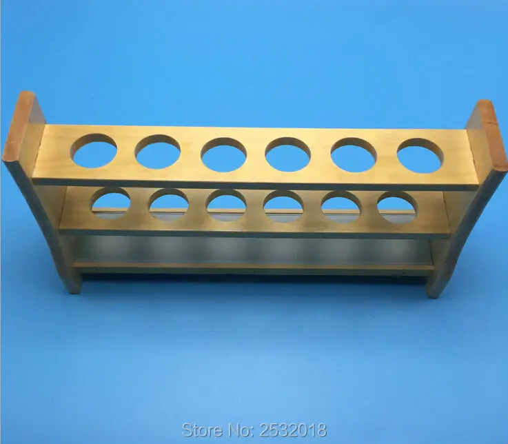 Wooden Test Tube Rack, 6Hole diameter 22m  and Pins-Solid Wood , tube box .