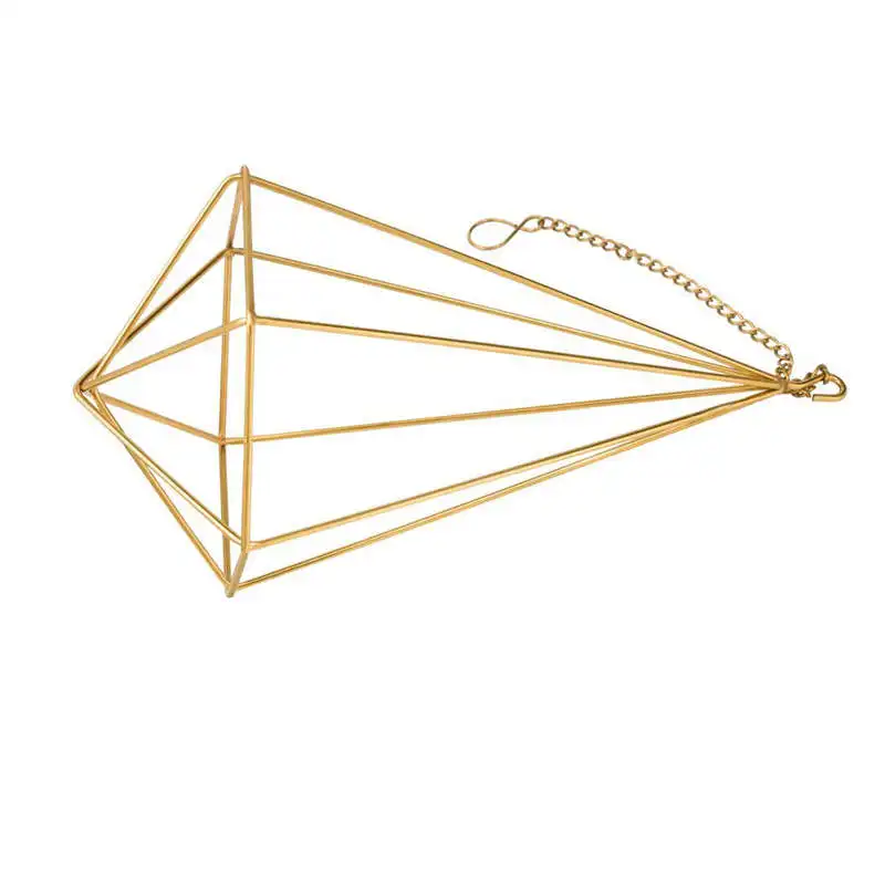 Hanging Air Plant Holder Modern Geometric Planter With Chain Tillandsia Container Himmeli Wall Decor Gold | Дом и сад