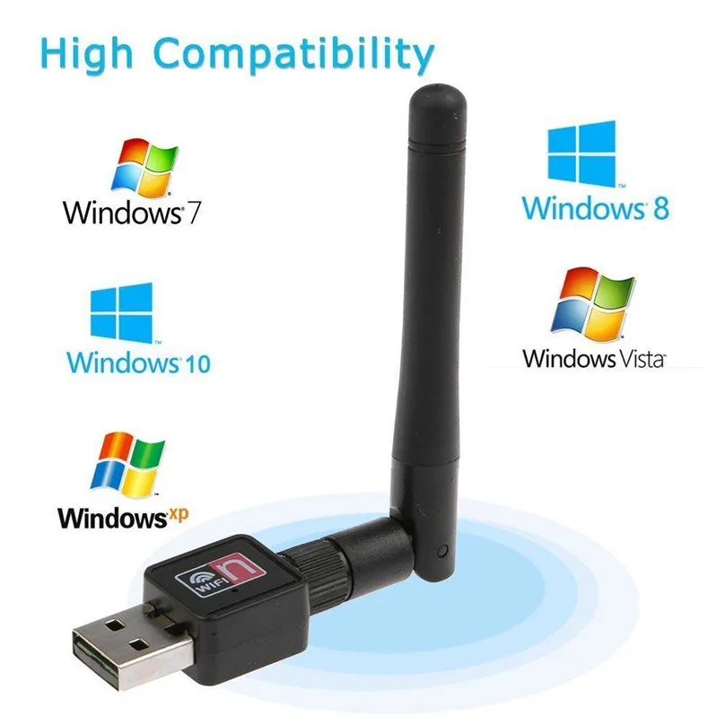 500 шт. 150 Мбит/с мини беспроводной USB Wi Fi адаптер ключ сетевая LAN Карта 802.11n/g/b