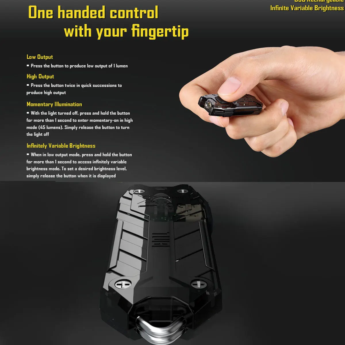 NITECORE 45 Люмен Usb Перезаряжаемый мини брелок светодиодный фонарик Edc факел|Фонарики