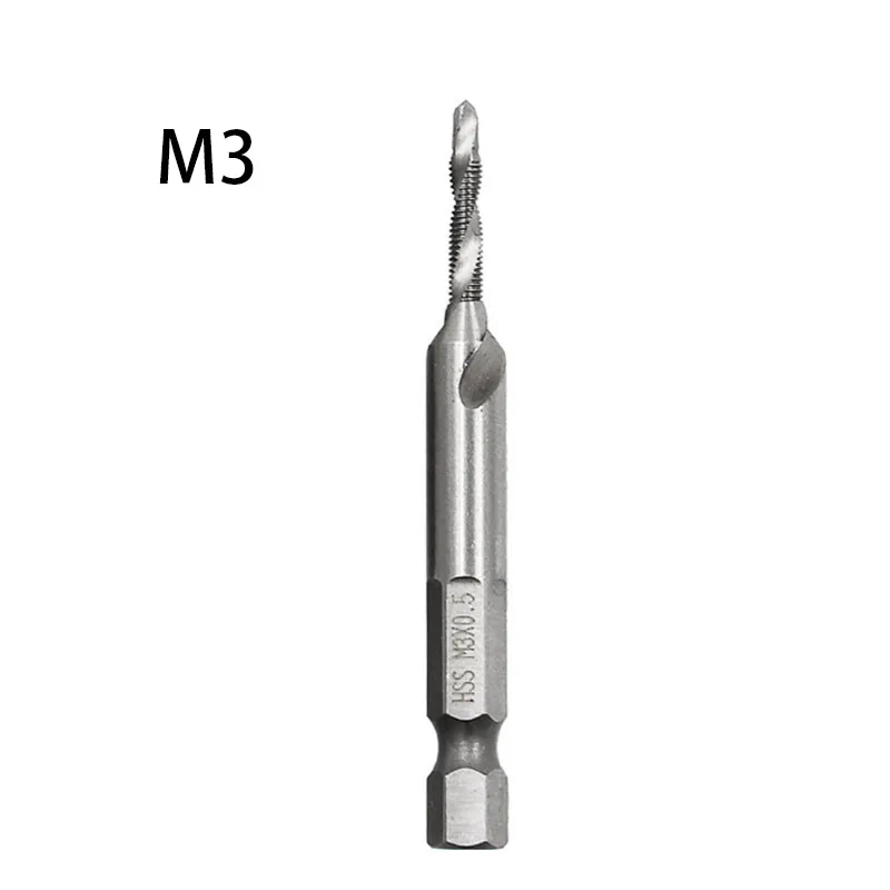 Multi-Function Integral Screw Machine Accessories M3 Hex Shank Compound Spiral Thread Taps Drill Bit Tool |