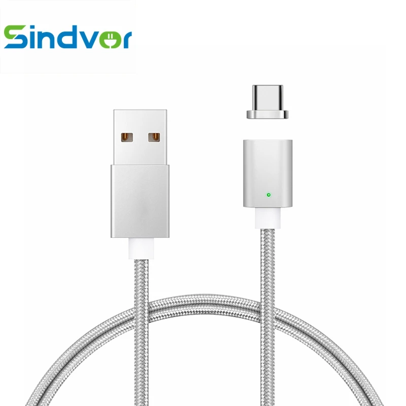 Sindvor Type C кабель USB 3 1 Магнитный нейлоновый для быстрой зарядки данных NEXUS 5X 6P Macbook LG