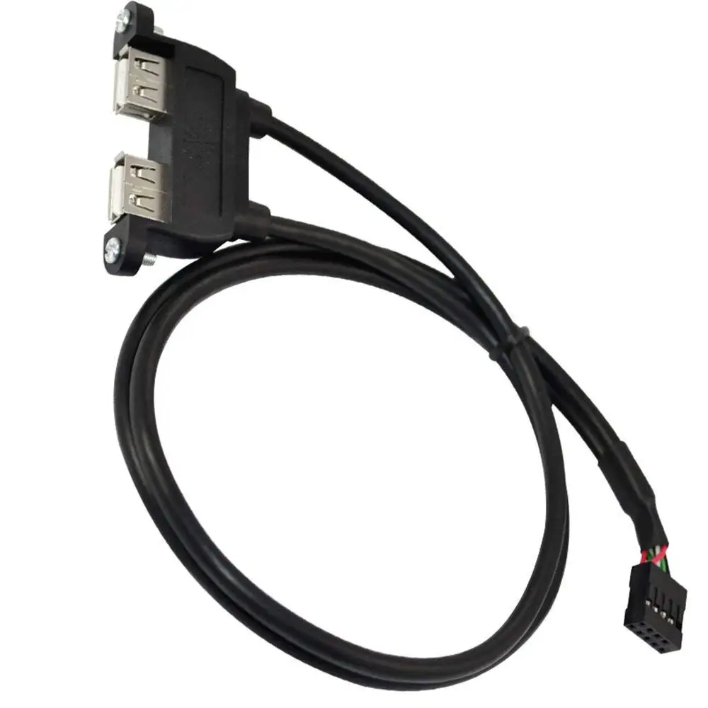 25 см Dual USB 2 0 A Женское крепление на панель 10 P 1 дюймов Заголовок шаг материнская