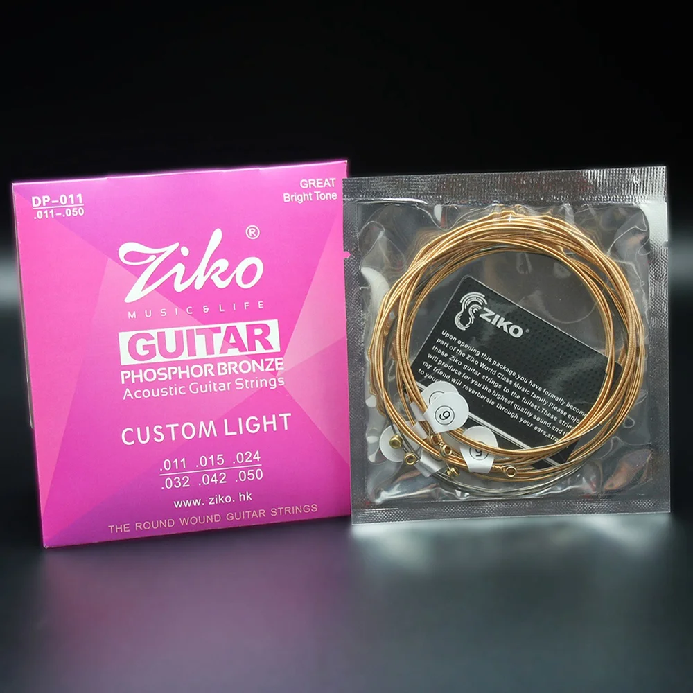 Набор струн для акустической гитары HOT Ziko Dp Series 1 6 шестигранный сердечник из