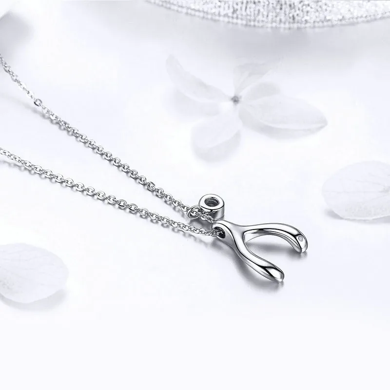 2019 летние кулоны Wishbone ожерелье из серебра 925 пробы Lucky Guardian эффектные корейские