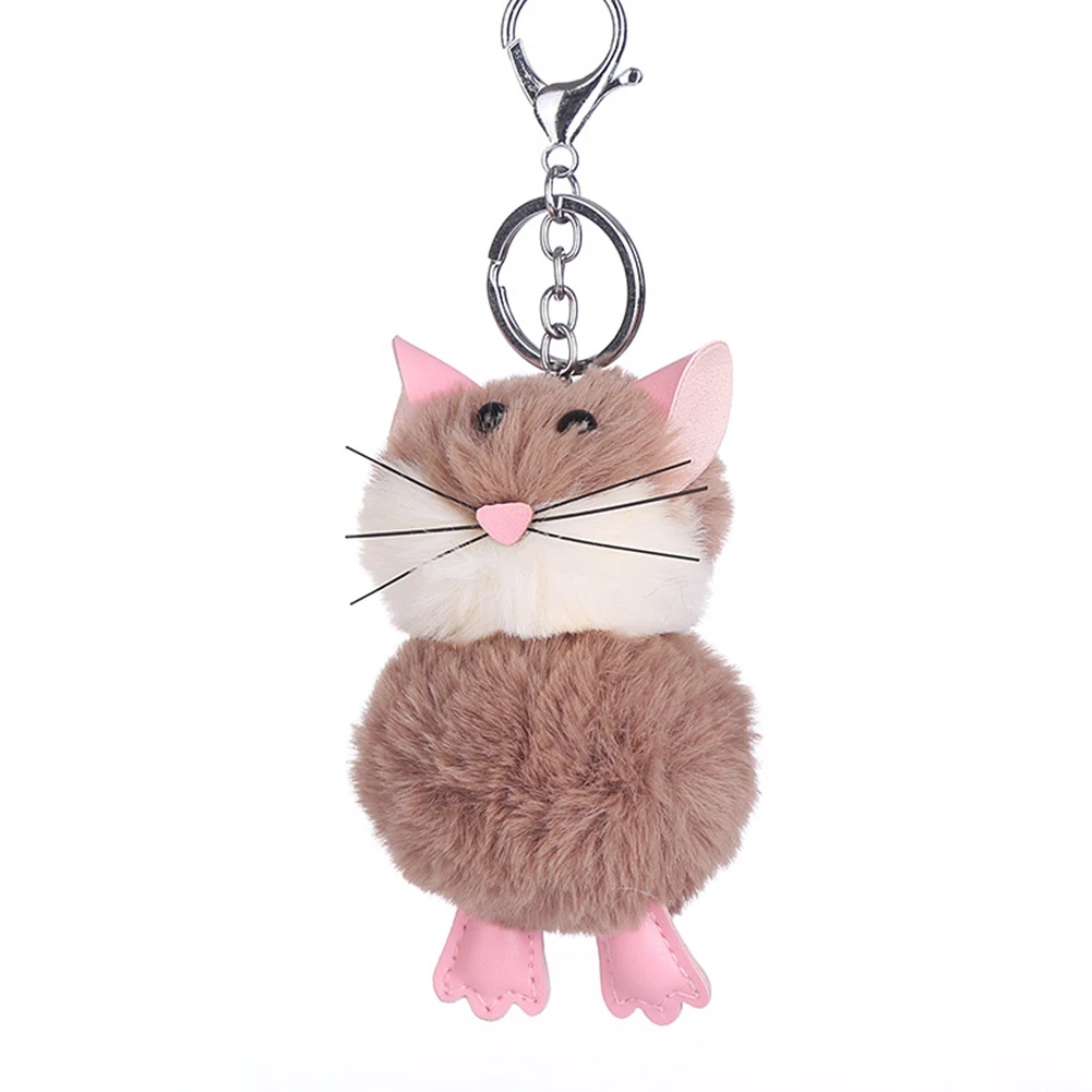 Горячая Новая мода милый мышь ПУ плюшевый помпон подвеска брелок кольцо|Брелоки|