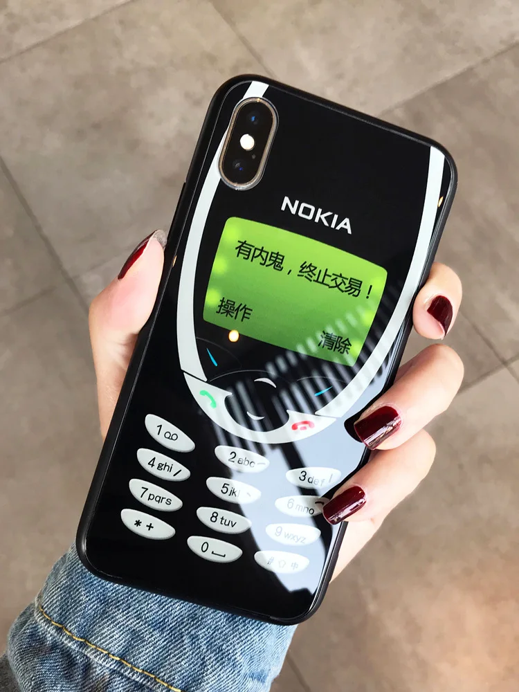 Мягкий Силиконовый ТПУ чехол для iphone 6 S 7 8 Plus X Xs Max Xr имитация Nokia телефона яркий