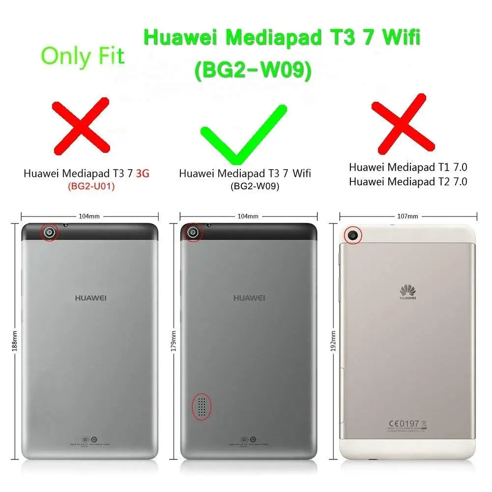 Чехол для Huawei T3 7 &quotверсия Wi Fi чехол планшета BG2 W09 360 Full Protecive мягкий прозрачный 0