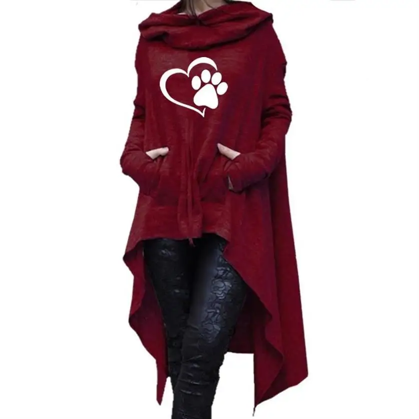 

Irregular Animal Print Hoodies For Women Hoodies Women Kawaii Tops Sweatshirt Femmes Clothings Thick Pattern Casual Cropped