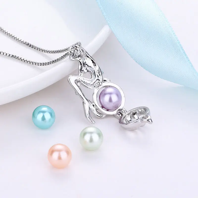 

Mermaid Cute Pearl Necklace Pendant 2019 Ladies Delicate Necklace Pretty Classic Jewelry Accessories Wedding Gift Girl