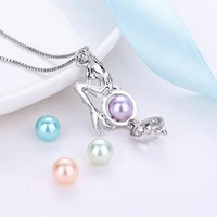 mermaid cute pearl necklace pendant 2019 ladies delicate necklace pretty classic jewelry accessories wedding gift girl