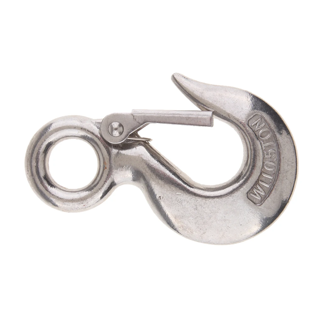 Marine Stainless Steel Clevis Hook Spring Loaded Safety Latch Universal for Winch Cable Tow Crane Lift | Автомобили и мотоциклы