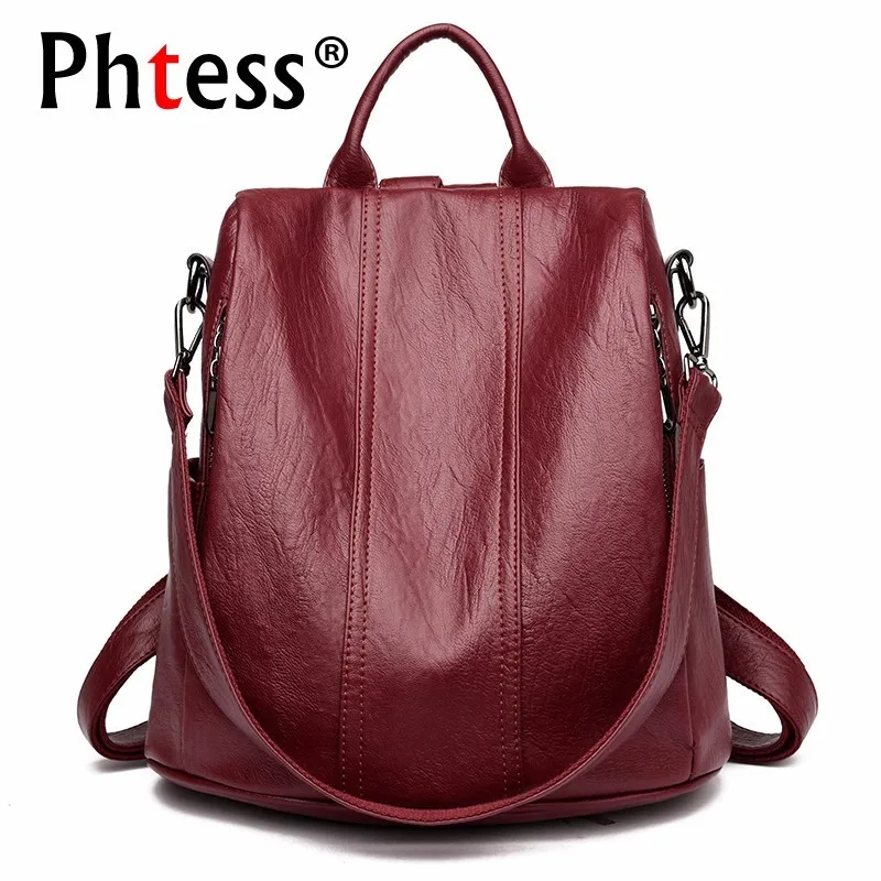 

Женский кожаный рюкзак, рюкзак для девушек, Большой Вместительный повседневный рюкзак для путешествий, 2019