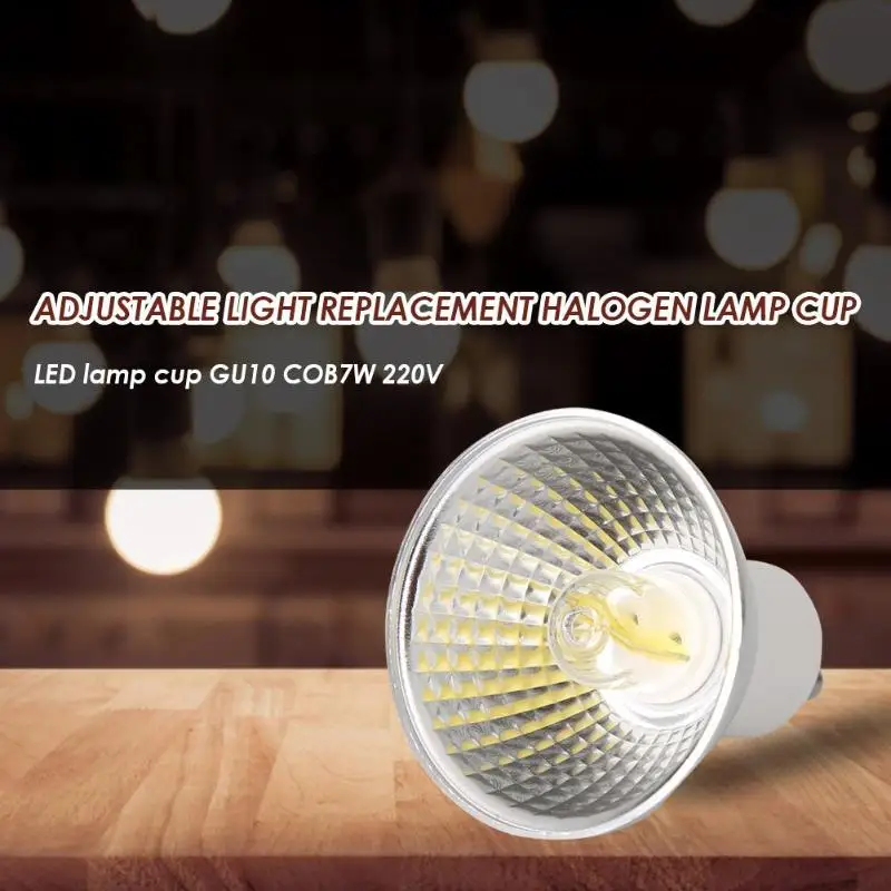 Alloet 7 W AC 220 V GU10 прожекторная лампа 1511 COB светодиодный затемнения галогеновая