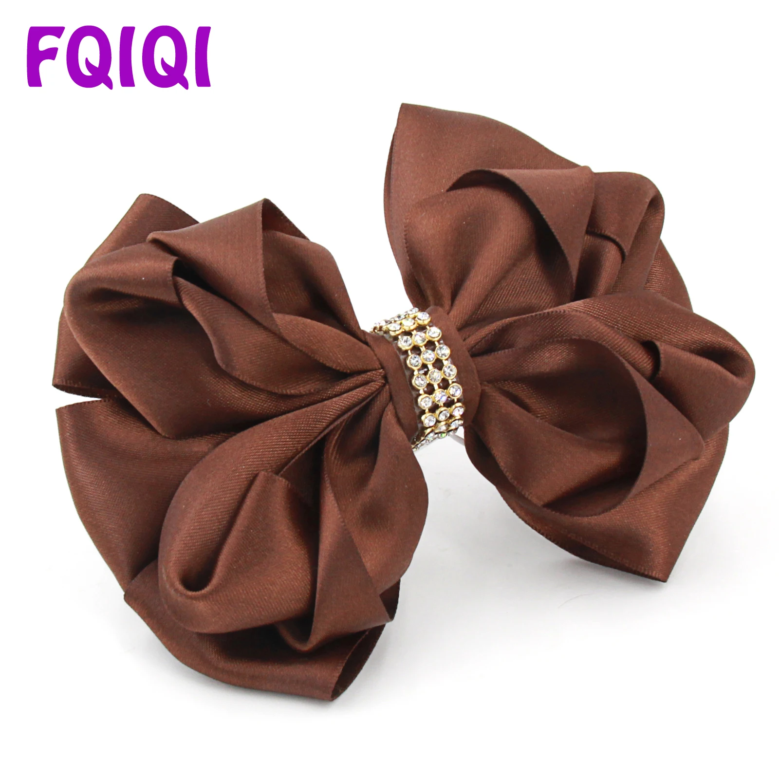 FQIQI 5 Inch Women Shining Ribbon Handmade Bow Baby Hair Clip Christmas Bows Dance Party Kids Accessories Knot | Детская одежда и