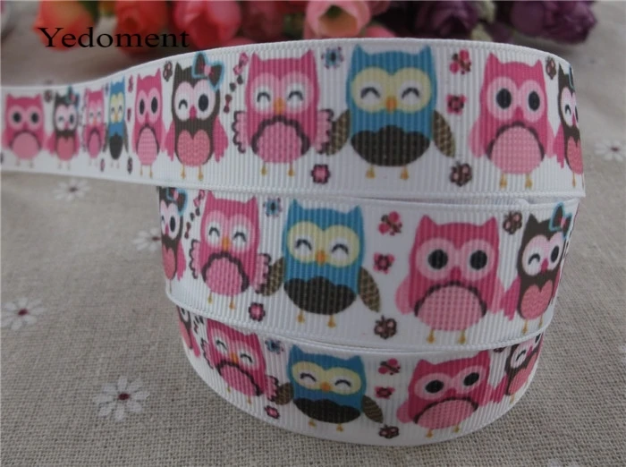 Лента с принтом Совы 7/8 '' 22 мм лента животными 10 ярдов 2013|grosgrain ribbon yards|printed grosgrain